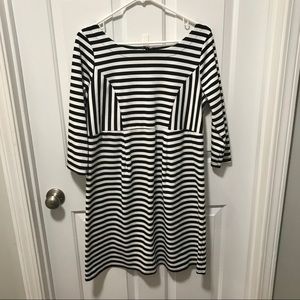 Motherhood maternity back and white striped dress